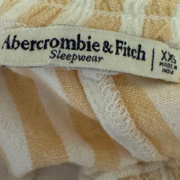 Abercrombie & Fitch Yellow White Striped Button High Rise Lounge Shorts XXS - Picture 4 of 4